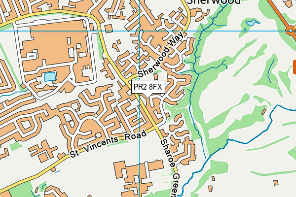PR2 8FX map - OS VectorMap District (Ordnance Survey)