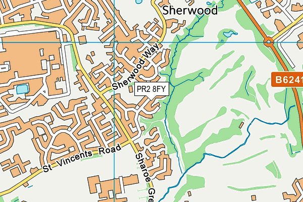 PR2 8FY map - OS VectorMap District (Ordnance Survey)