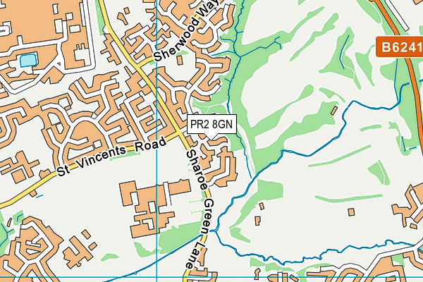 PR2 8GN map - OS VectorMap District (Ordnance Survey)