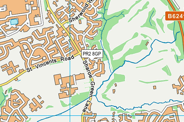 PR2 8GP map - OS VectorMap District (Ordnance Survey)