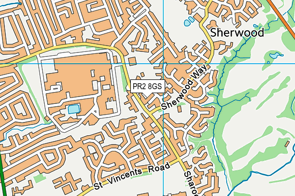 PR2 8GS map - OS VectorMap District (Ordnance Survey)