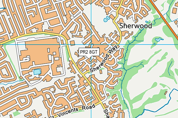 PR2 8GT map - OS VectorMap District (Ordnance Survey)