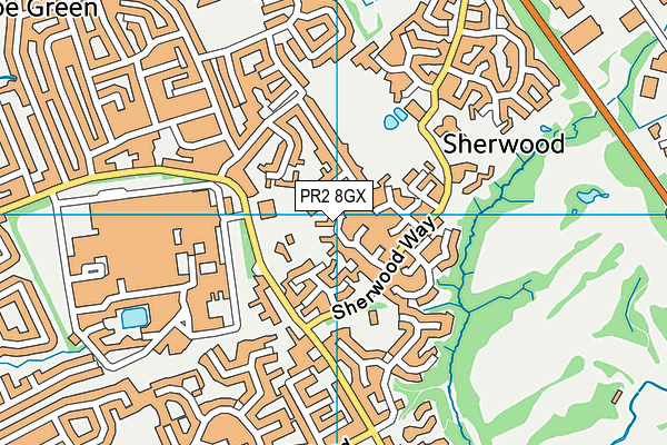 PR2 8GX map - OS VectorMap District (Ordnance Survey)