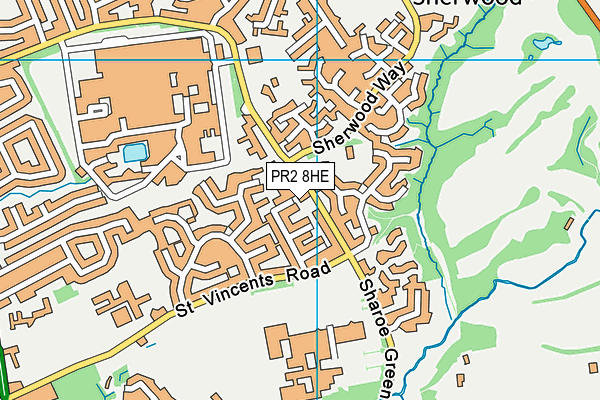 PR2 8HE map - OS VectorMap District (Ordnance Survey)