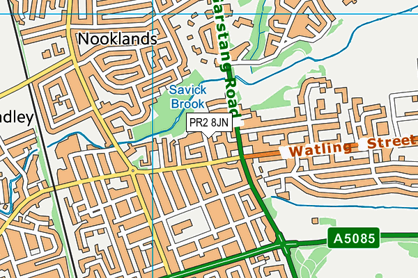 PR2 8JN map - OS VectorMap District (Ordnance Survey)