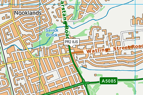 PR2 8JS map - OS VectorMap District (Ordnance Survey)