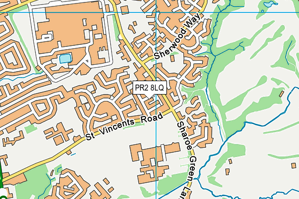 PR2 8LQ map - OS VectorMap District (Ordnance Survey)