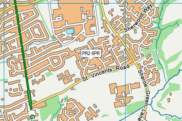 PR2 8PR map - OS VectorMap District (Ordnance Survey)