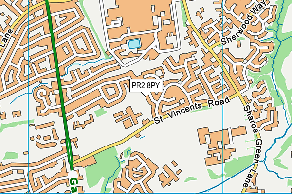 PR2 8PY map - OS VectorMap District (Ordnance Survey)