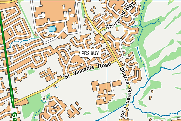 PR2 8UY map - OS VectorMap District (Ordnance Survey)