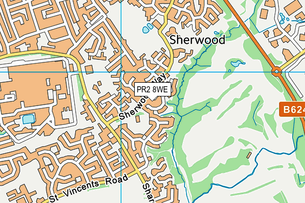 PR2 8WE map - OS VectorMap District (Ordnance Survey)