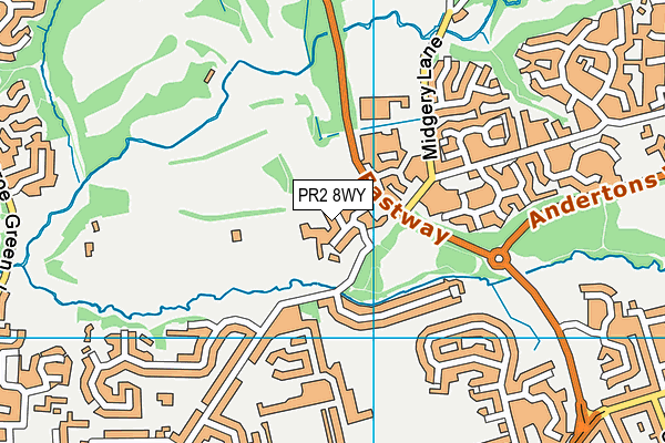 PR2 8WY map - OS VectorMap District (Ordnance Survey)