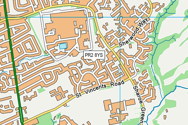 PR2 8YS map - OS VectorMap District (Ordnance Survey)