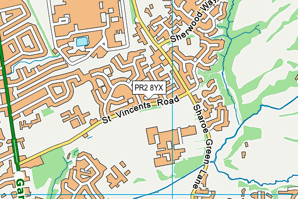 PR2 8YX map - OS VectorMap District (Ordnance Survey)