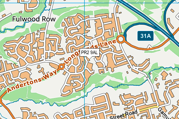 PR2 9AL map - OS VectorMap District (Ordnance Survey)