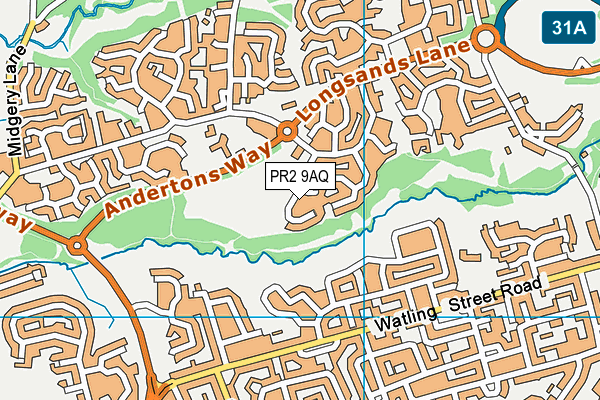 PR2 9AQ map - OS VectorMap District (Ordnance Survey)