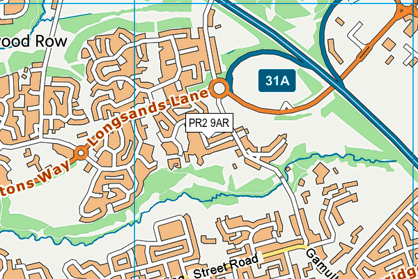 PR2 9AR map - OS VectorMap District (Ordnance Survey)