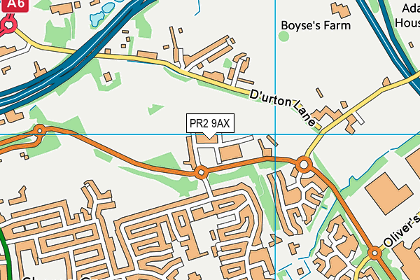 PR2 9AX map - OS VectorMap District (Ordnance Survey)