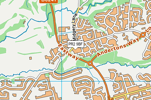 PR2 9BF map - OS VectorMap District (Ordnance Survey)