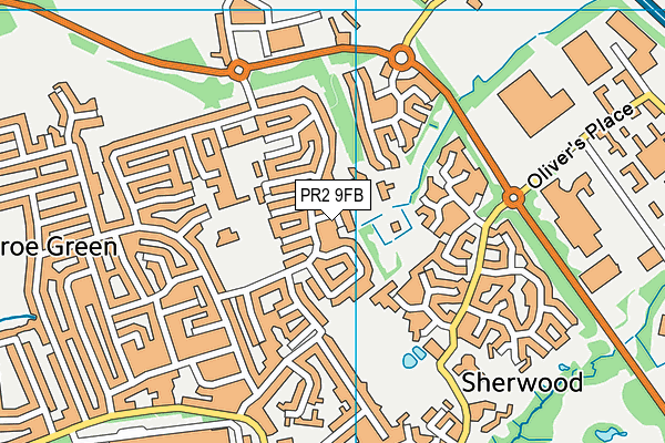 PR2 9FB map - OS VectorMap District (Ordnance Survey)