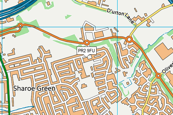 PR2 9FU map - OS VectorMap District (Ordnance Survey)