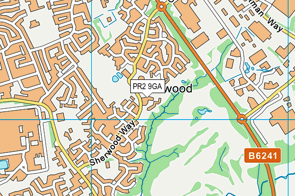 Sherwood Primary School map (PR2 9GA) - OS VectorMap District (Ordnance Survey)