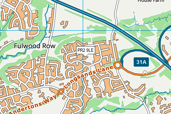 PR2 9LE map - OS VectorMap District (Ordnance Survey)