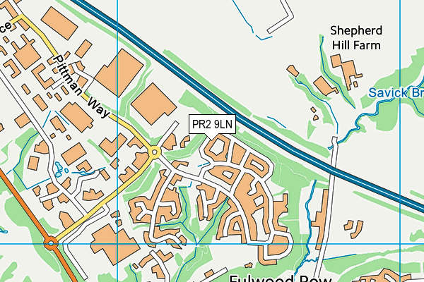 PR2 9LN map - OS VectorMap District (Ordnance Survey)