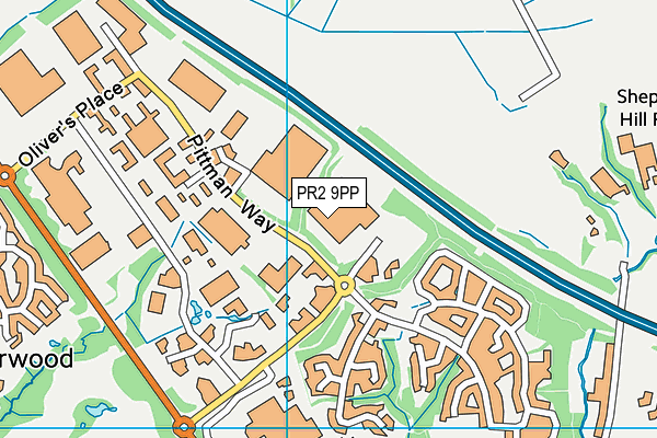 PR2 9PP map - OS VectorMap District (Ordnance Survey)