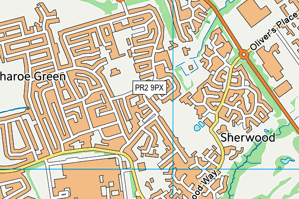 PR2 9PX map - OS VectorMap District (Ordnance Survey)