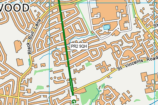 PR2 9QH map - OS VectorMap District (Ordnance Survey)