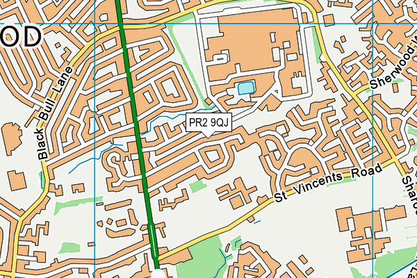 PR2 9QJ map - OS VectorMap District (Ordnance Survey)