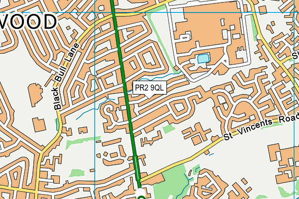 PR2 9QL map - OS VectorMap District (Ordnance Survey)