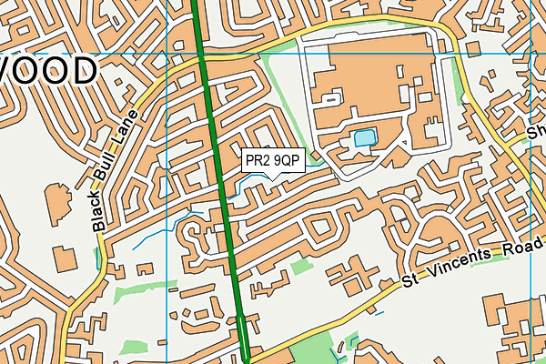 PR2 9QP map - OS VectorMap District (Ordnance Survey)