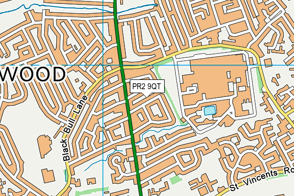 PR2 9QT map - OS VectorMap District (Ordnance Survey)