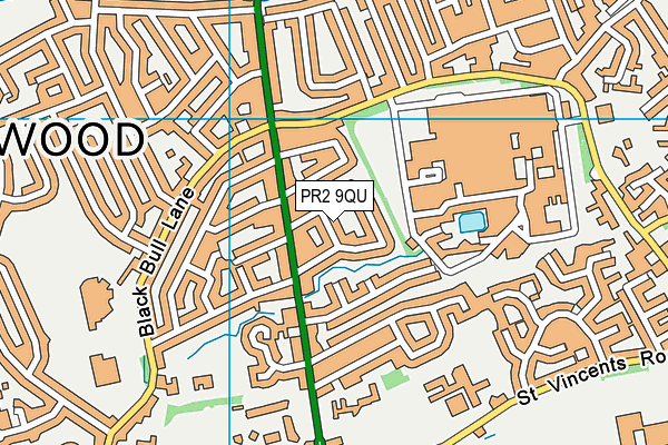 PR2 9QU map - OS VectorMap District (Ordnance Survey)