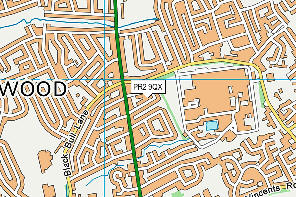 PR2 9QX map - OS VectorMap District (Ordnance Survey)
