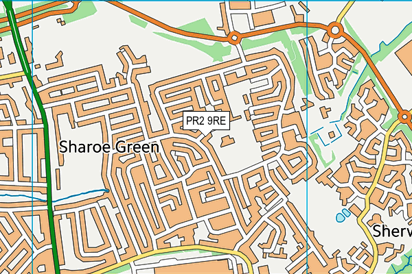 PR2 9RE map - OS VectorMap District (Ordnance Survey)