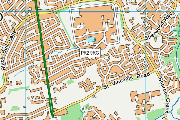 PR2 9RG map - OS VectorMap District (Ordnance Survey)