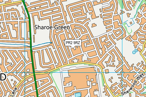 PR2 9RZ map - OS VectorMap District (Ordnance Survey)