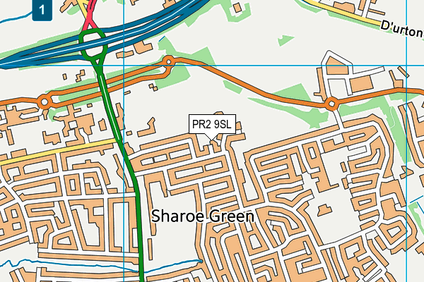 PR2 9SL map - OS VectorMap District (Ordnance Survey)