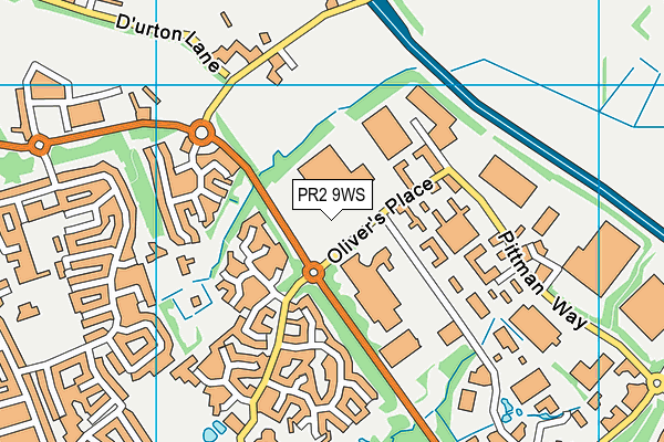 PR2 9WS map - OS VectorMap District (Ordnance Survey)