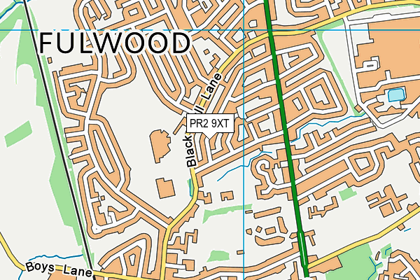 PR2 9XT map - OS VectorMap District (Ordnance Survey)