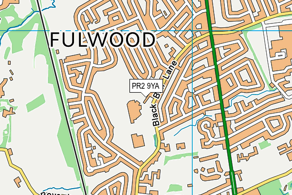 Fulwood Leisure Centre map (PR2 9YA) - OS VectorMap District (Ordnance Survey)