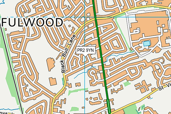 PR2 9YN map - OS VectorMap District (Ordnance Survey)