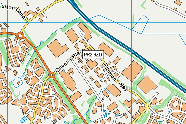 PR2 9ZD map - OS VectorMap District (Ordnance Survey)