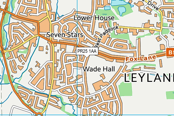 PR25 1AA map - OS VectorMap District (Ordnance Survey)