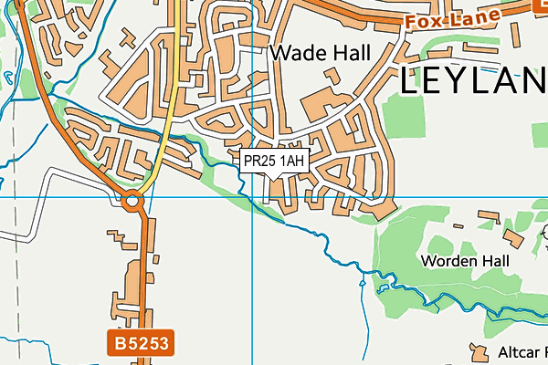 PR25 1AH map - OS VectorMap District (Ordnance Survey)