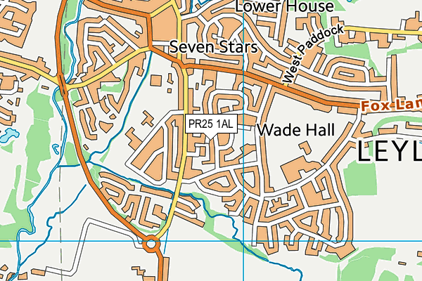 PR25 1AL map - OS VectorMap District (Ordnance Survey)