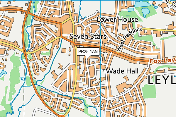 PR25 1AN map - OS VectorMap District (Ordnance Survey)